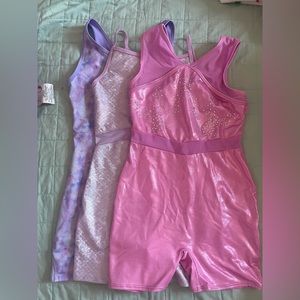 Gymnastics Biketard Leotard-shorts Girls L 10/12 bundle